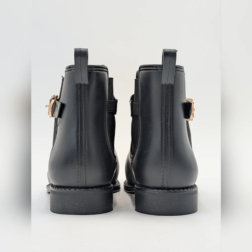 Henry Ferrera Women's Size 7.5 Black Ankle Booties with Rhinestone Jewel Accents